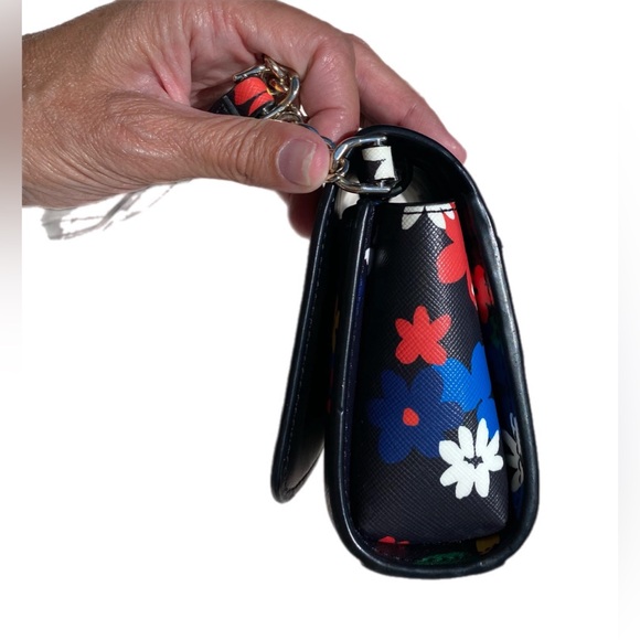 Kate Spade Staci Sailing Floral Small Flap Crossbody in Black Multi - Picture 7 of 16